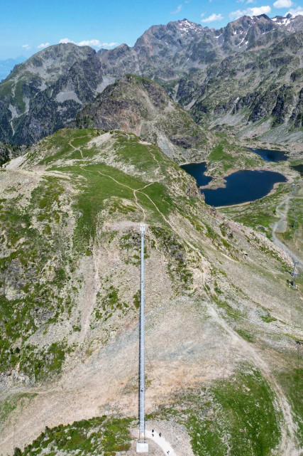 Chamrousse himalayan footbridge Casserousse Robert lakes summer mountain resort grenoble belledonne isere french alps france