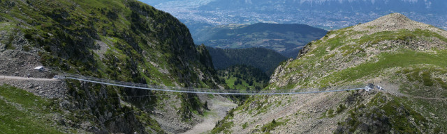 Chamrousse Himalayan footbridge Casserousse summer summit mountain resort grenoble isere french alps france