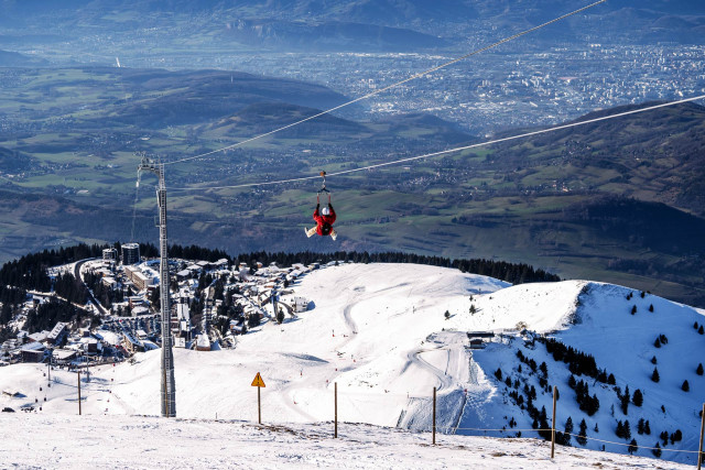Chamrousse largest pylon zip line france europe world adrenaline park summit winter ski resort mountain grenoble isere french alps france