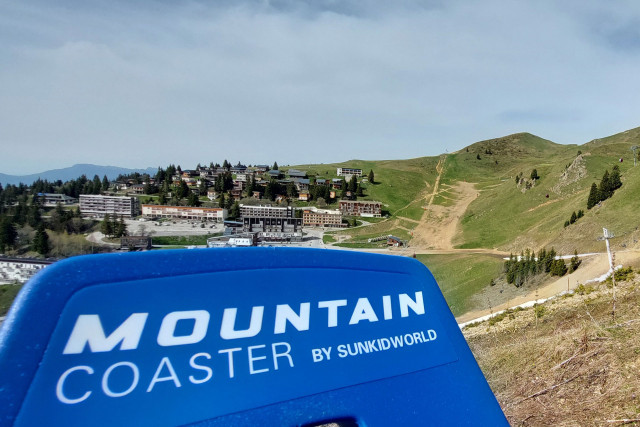 Chamrousse view resort climb experience sledge rail Luge Coaster spring mountain resort grenoble isere french alps france