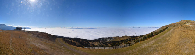 Chamrousse webcam from Les Crêtes sea of clouds autumn mountain resort Grenoble isere french alps france
