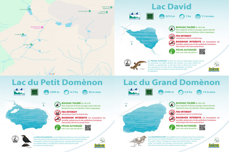 Information lacs randonnée Haute traversée de Belledonne - GR®738 Chamrousse