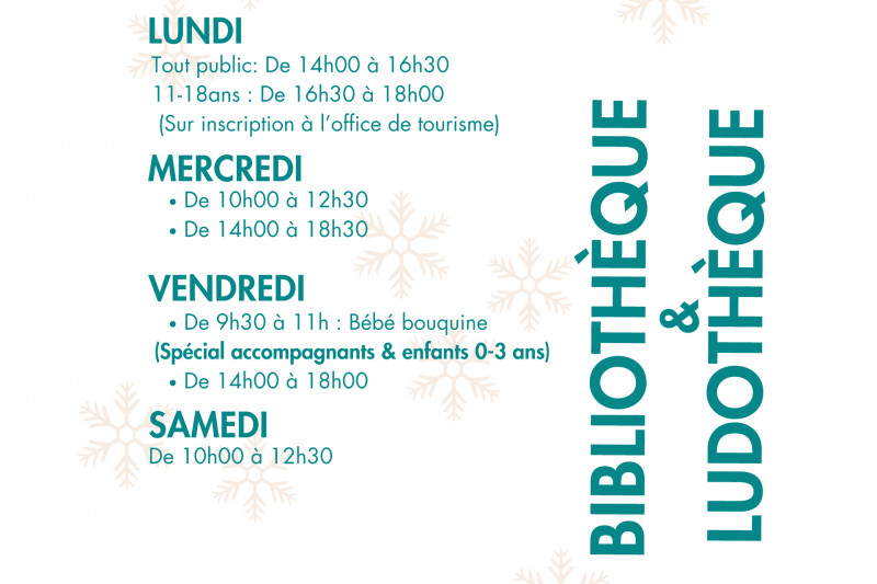 Chamrousse library / toy library opening hours winter 2025-2026