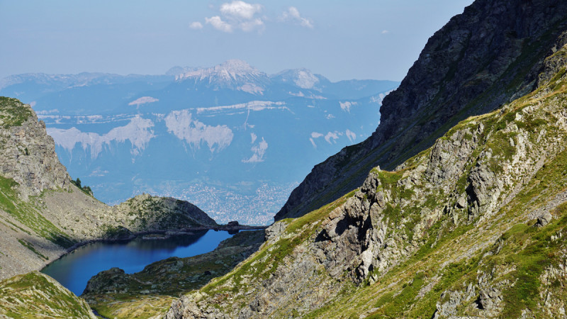 Crozet lake in GR738 Belledonne hike Chamrousse La Pra