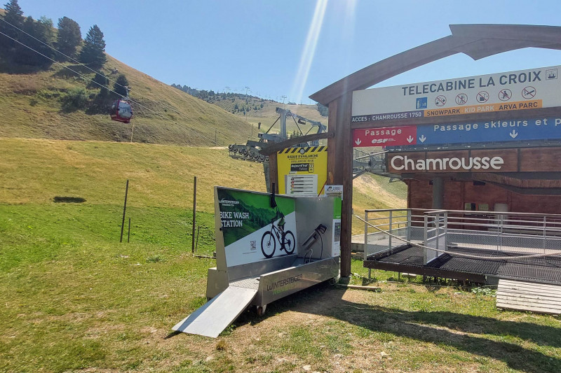 Bike Park Chamrousse mountain bike wash station La Croix summer gondola