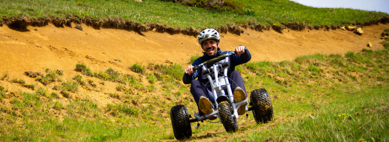 Chamrousse activity summer downhill mountain kart all terrain Deval' Park summer mountain resort grenoble isère alpes france