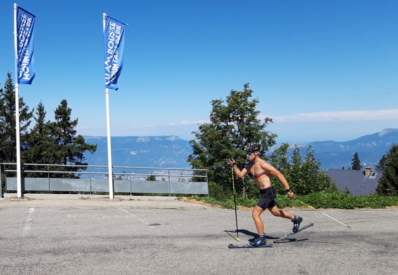Chamrousse champion jérémy royer ski fond skating ski roue été snbc station montagne ski isère france
