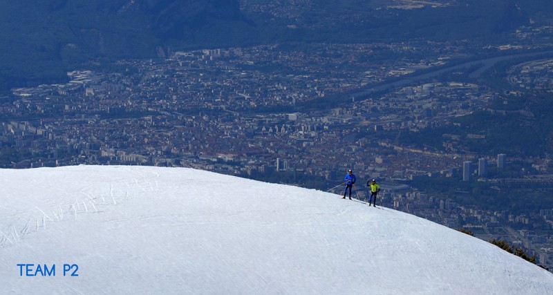 Chamrousse cross-country ski champion team p2 nicolas perrier david picard mountain ski resort isere french alps france