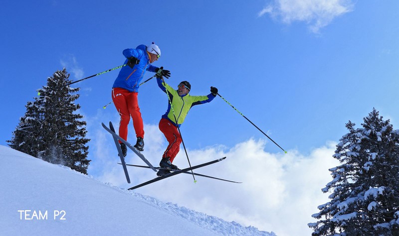 Chamrousse cross-country ski champion team p2 nicolas perrier david picard mountain ski resort isere french alps france