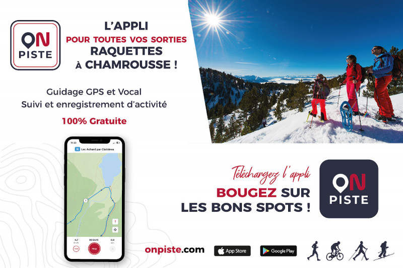 Chamrousse telephone gps guide snowshoe trail On Piste app guide mountain ski resort grenoble isere french alps france