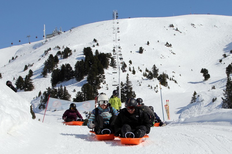 Chamrousse Sledging Park experience toboggan test race winter mountain ski resort isere french alps france