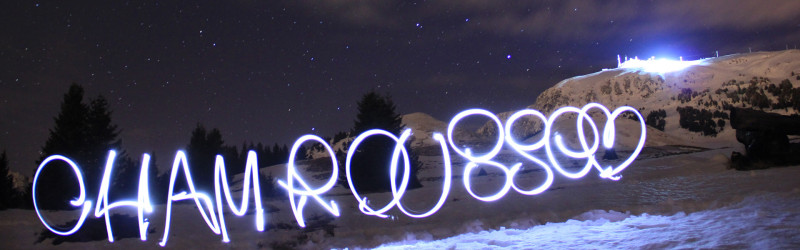 Chamrousse station ski montagne hiver light painting grenoble isère alpes france