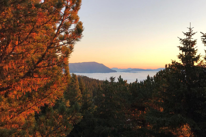 Chamrousse sunset sea cloud autumn mountain resort Grenoble isere french alps france