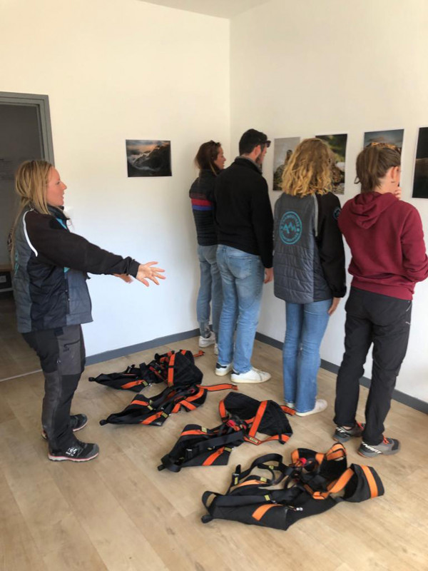 Chamrousse summer giant zip line experience Adrenaline Park security harness mountain resort grenoble isere french alps france