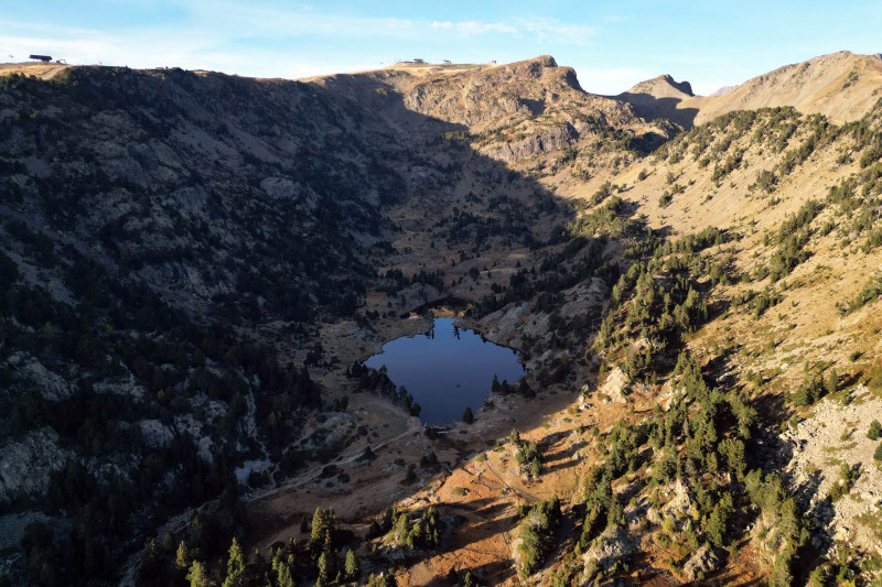 Chamrousse Achard lake autumn mountain resort Grenoble isere french alps france