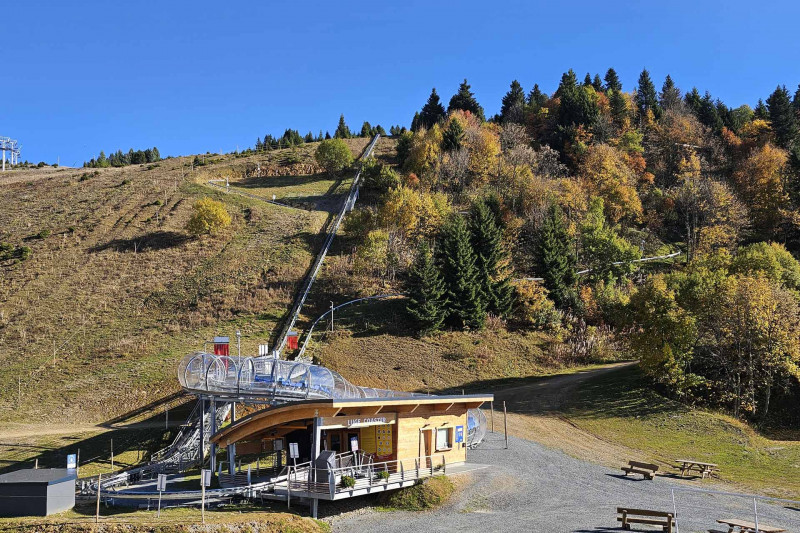 Chamrousse rail toboggan Luge Coaster autumn mountain resort Grenoble isere french alps france