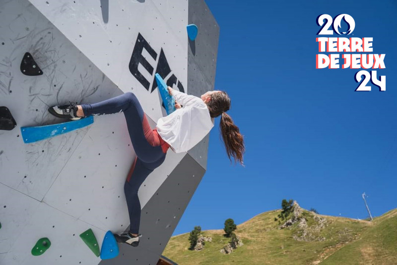 Chamrousse climbing outdoor bouldering wall summer label terre jeux 2024 mountain resort grenoble belledonne isere french alps france
