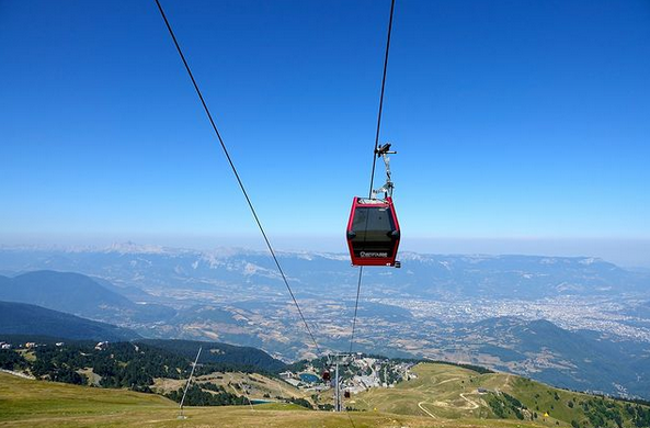 Chamrousse la croix gondola summer mountain resort grenoble isere french alps france