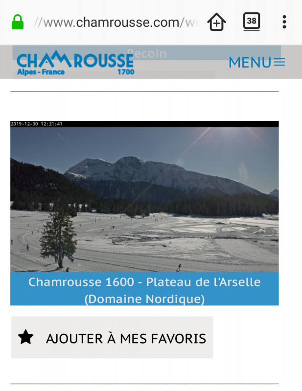 Chamrousse Arselle plateau webcam winter mountain ski resort isere french alps france