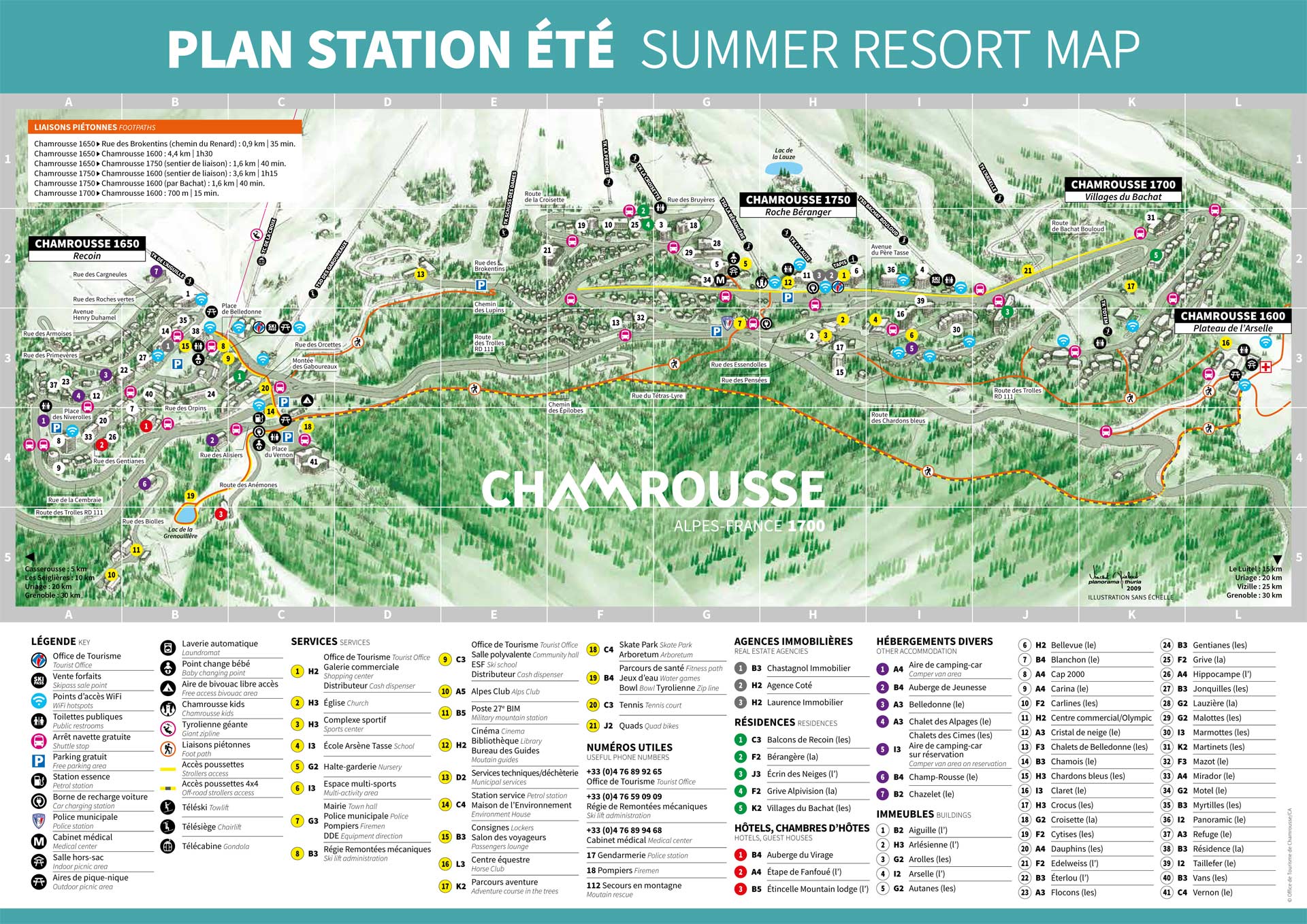 Chamrousse resort map summer mountain resort grenoble belledonne isere lyon rhone french alps france - © CA - OT Chamrousse / Kaliblue