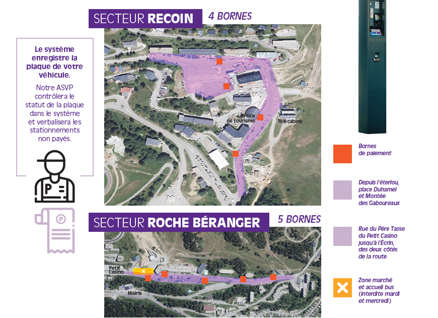 Chamrousse parking payant zone hiver 2025-2026 station ski montagne grenoble isère alpes france - © Mairie Chamrousse