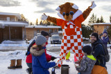 Familienanimation Maskottchen Téo chamallow Chamrousse