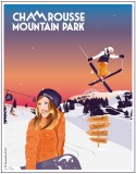 Chamrousse objet boutique affiche Chamrousse Mountain Park coucher de soleil station ski isere alpes france