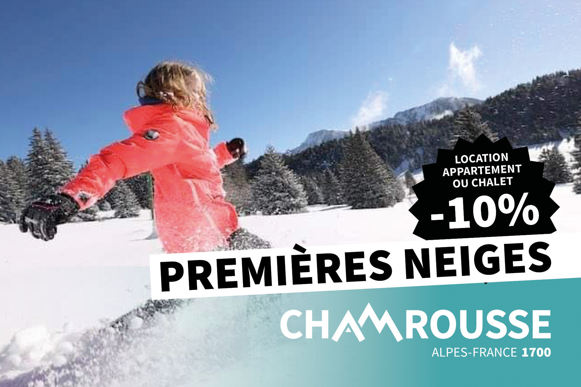 Promotion Premières neiges location appartement chalet vacances ski Chamrousse - © CA - OT Chamrousse / Klip Chamrousse neige réservation à l'avance hébergement location appartement chalet vacances ski station montagne grenoble isère lyon alpes france