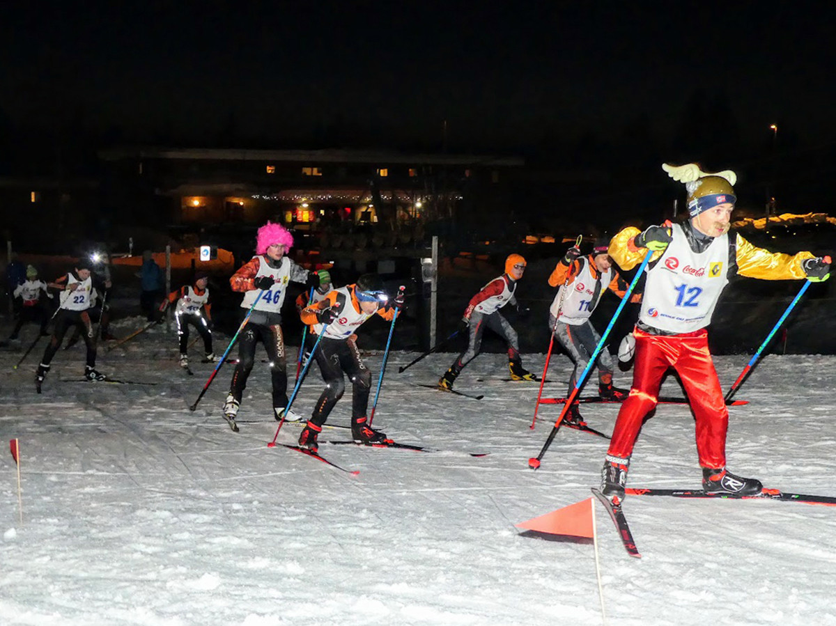 Chamrousse nordic ski race by night