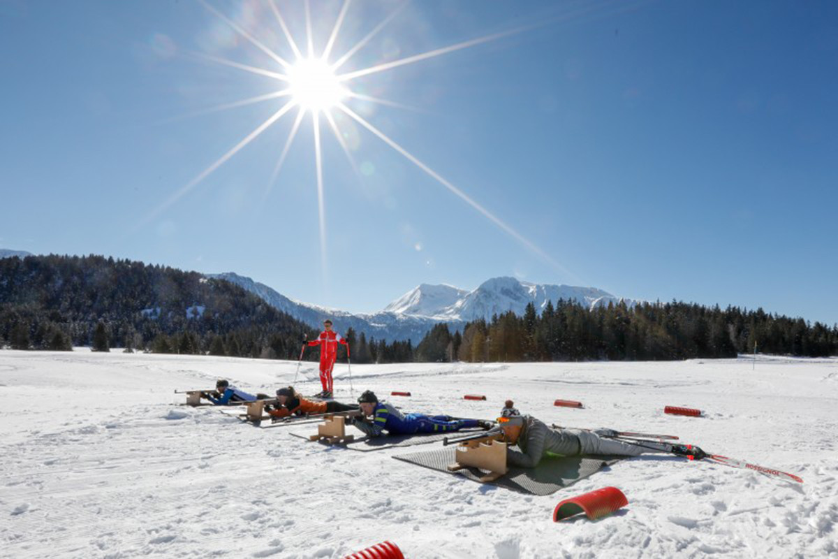 Chamrousse French ski school biathlon lesson