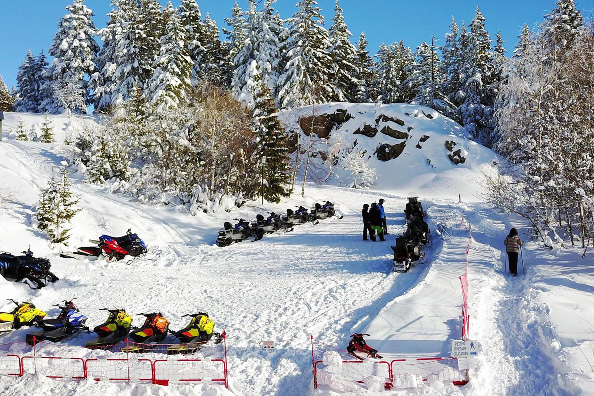 Snowmobile in Chamrousse forest - © GTR Mountain Snowmobile in Chamrousse forest