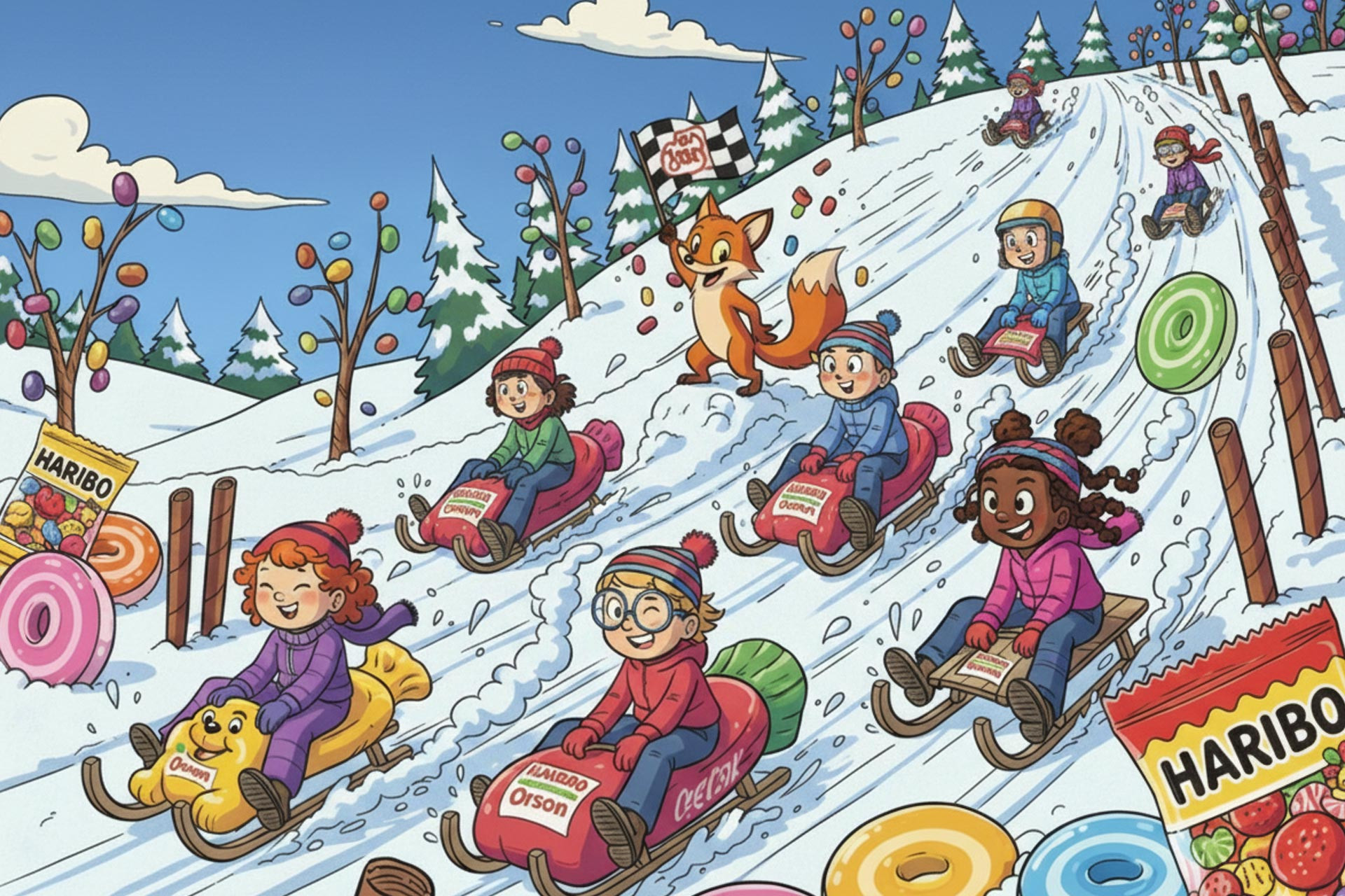 Course de luge Haribo Kids Snow_Chamrousse - © gemini ai Course de luge Haribo Kids Snow_Chamrousse