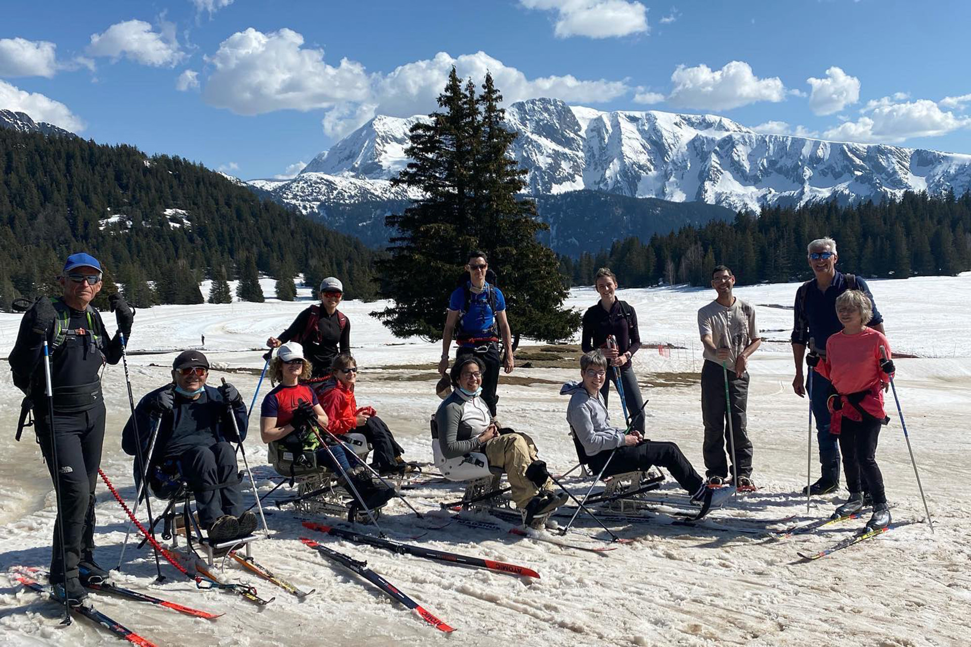 Handi Gliss ski de fond Chamrousse - © Comité départemental handisport Isère Handi Gliss ski de fond Chamrousse
