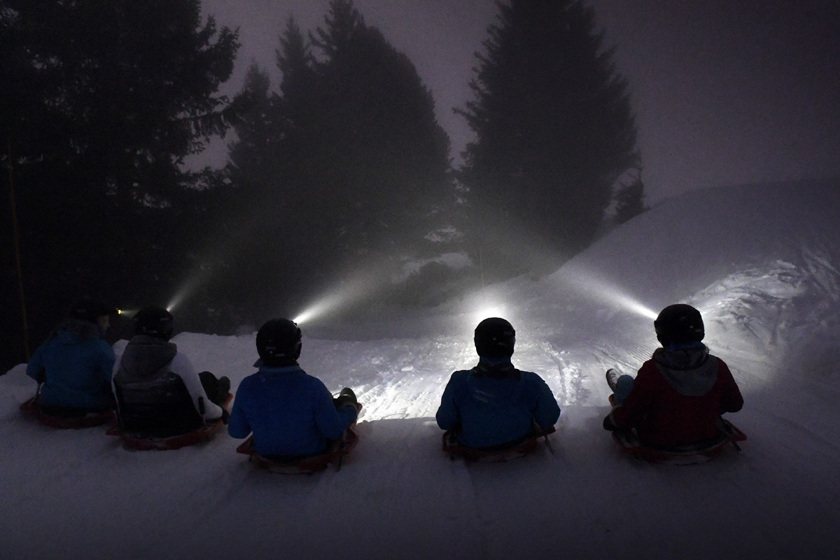 Photo luge bob nocturne Chamrousse
