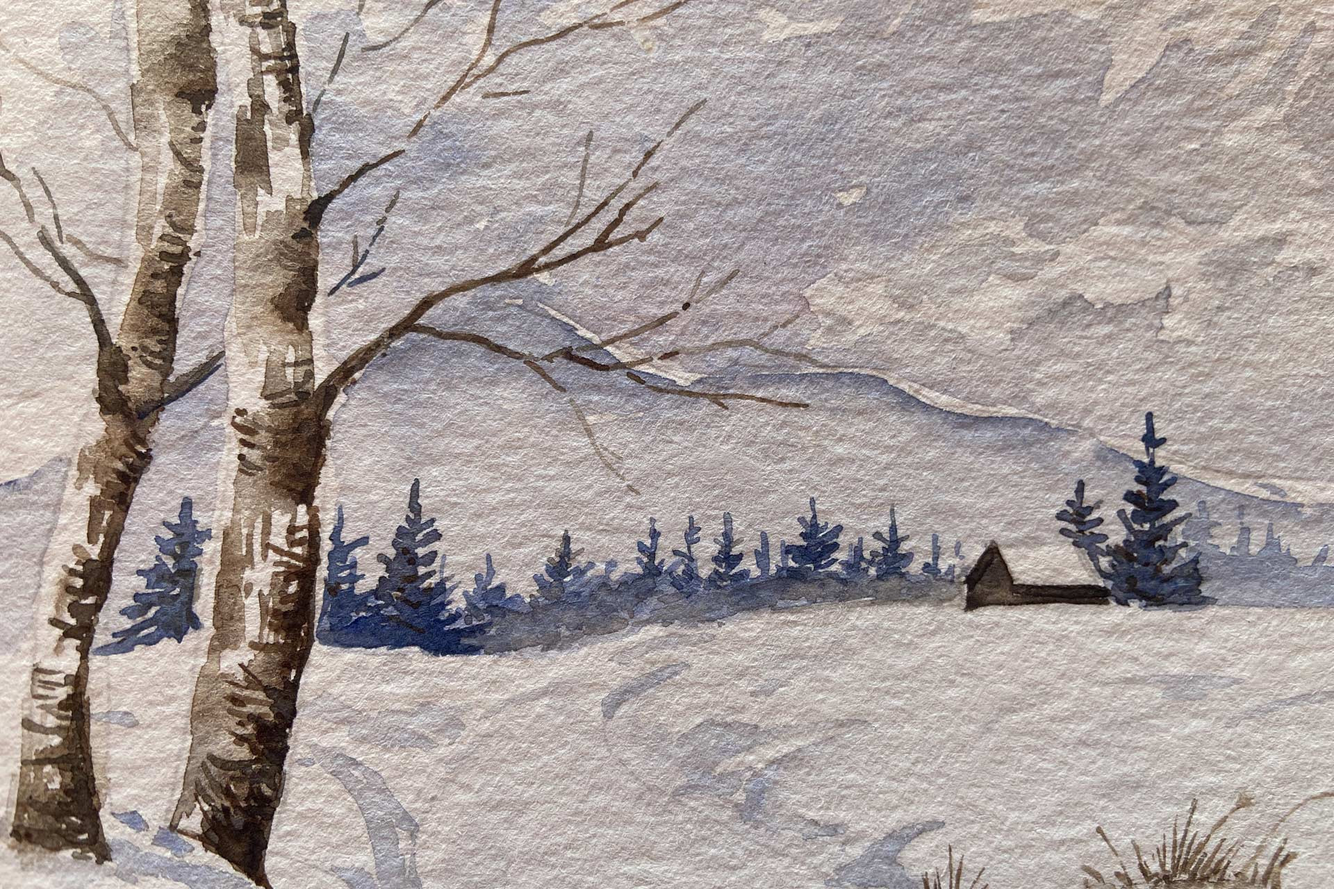 Aquarell-Spaziergang Chamrousse - © Isabelle Bronner Aquarell-Spaziergang Chamrousse