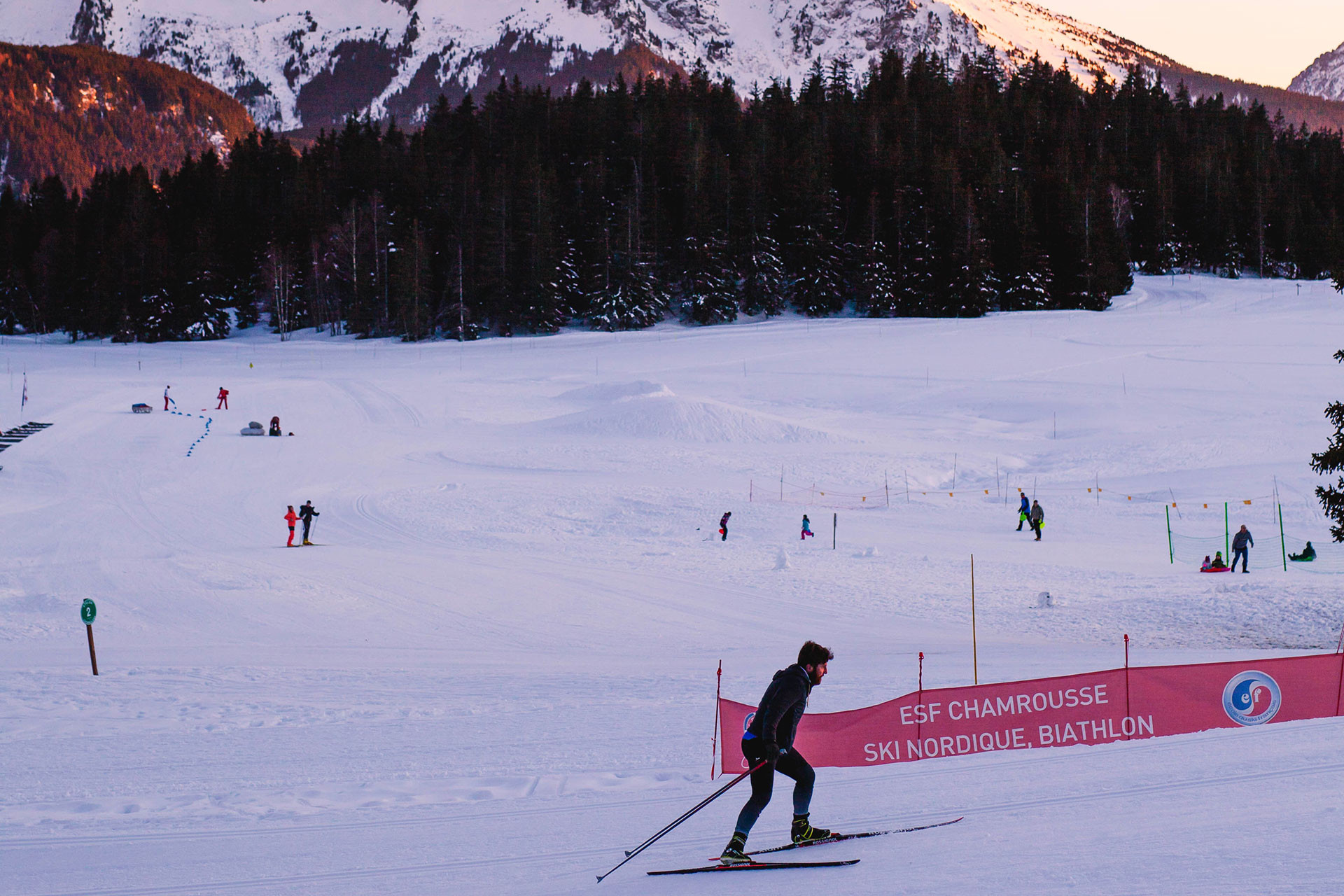 Chamrousse cross-country skiing at night