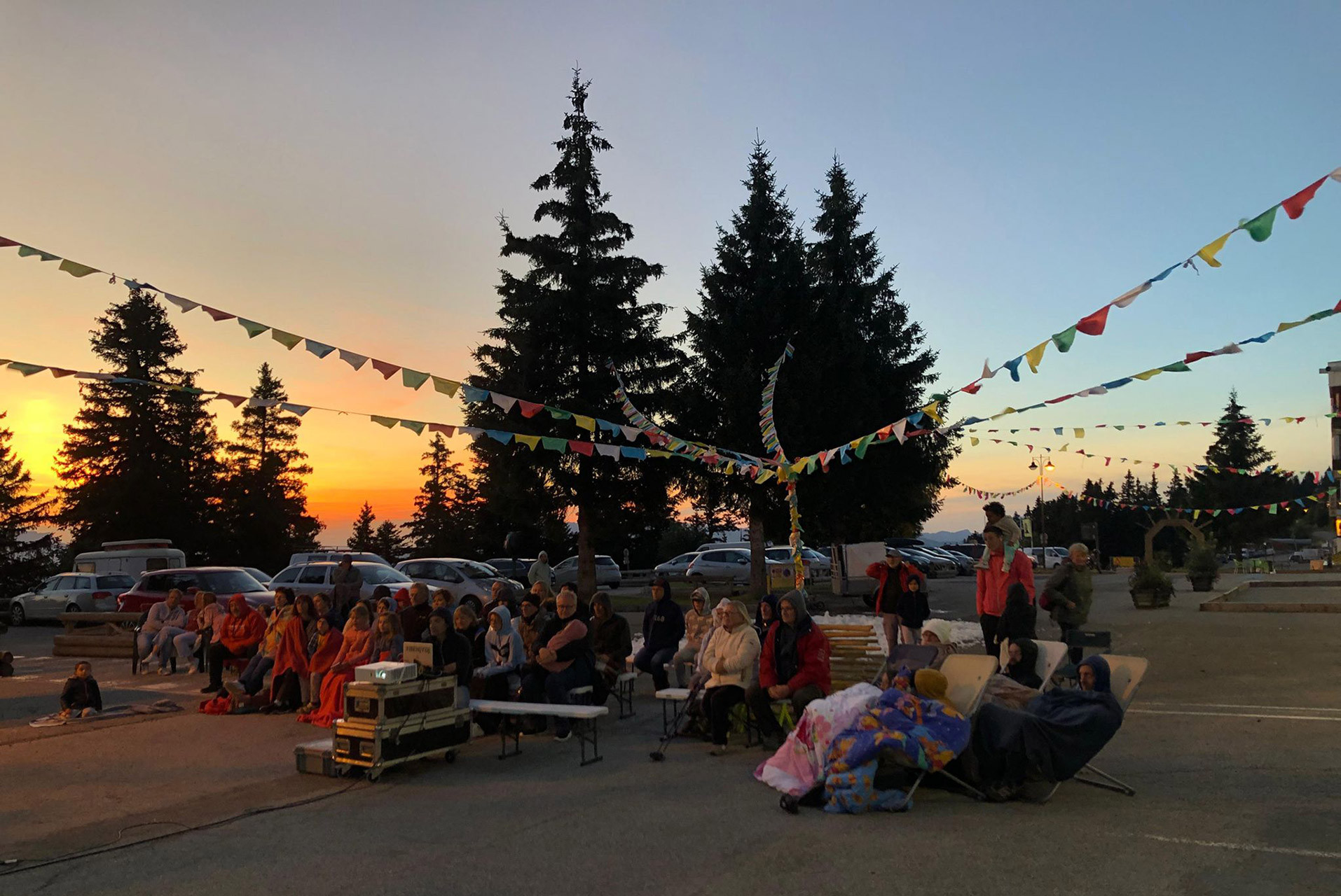 Open-air mountain film screening Chamrousse 1750