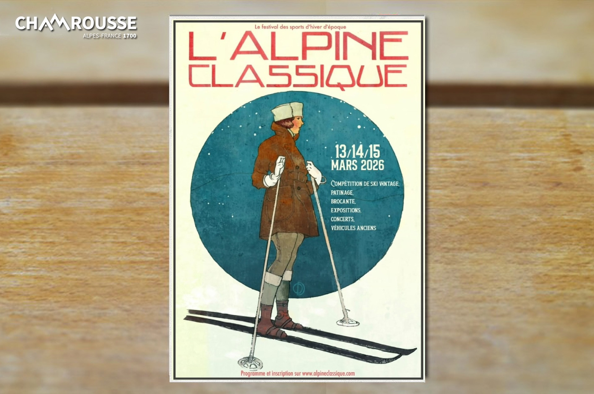 Affiche Alpine Classique événement vintage 2026 Chamrousse