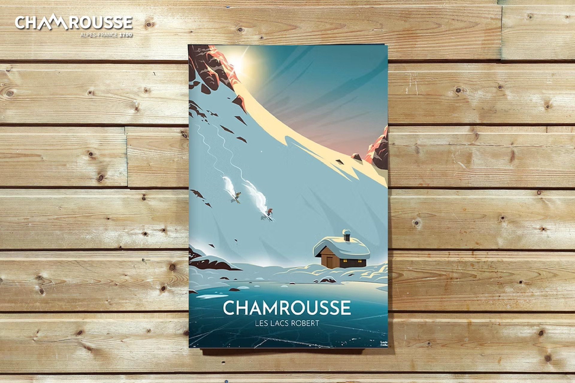Affiche lacs Robert hiver Chamrousse - © Louis l'Affiche Chamrousse affiche nature lacs Robert montagne hiver station ski montagne grenoble isère alpes france