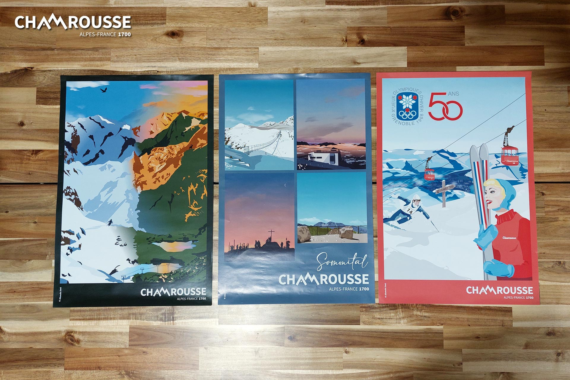 Chamrousse landscape poster alexandra davis boutique souvenir gift ski resort mountain grenoble isere french alps france