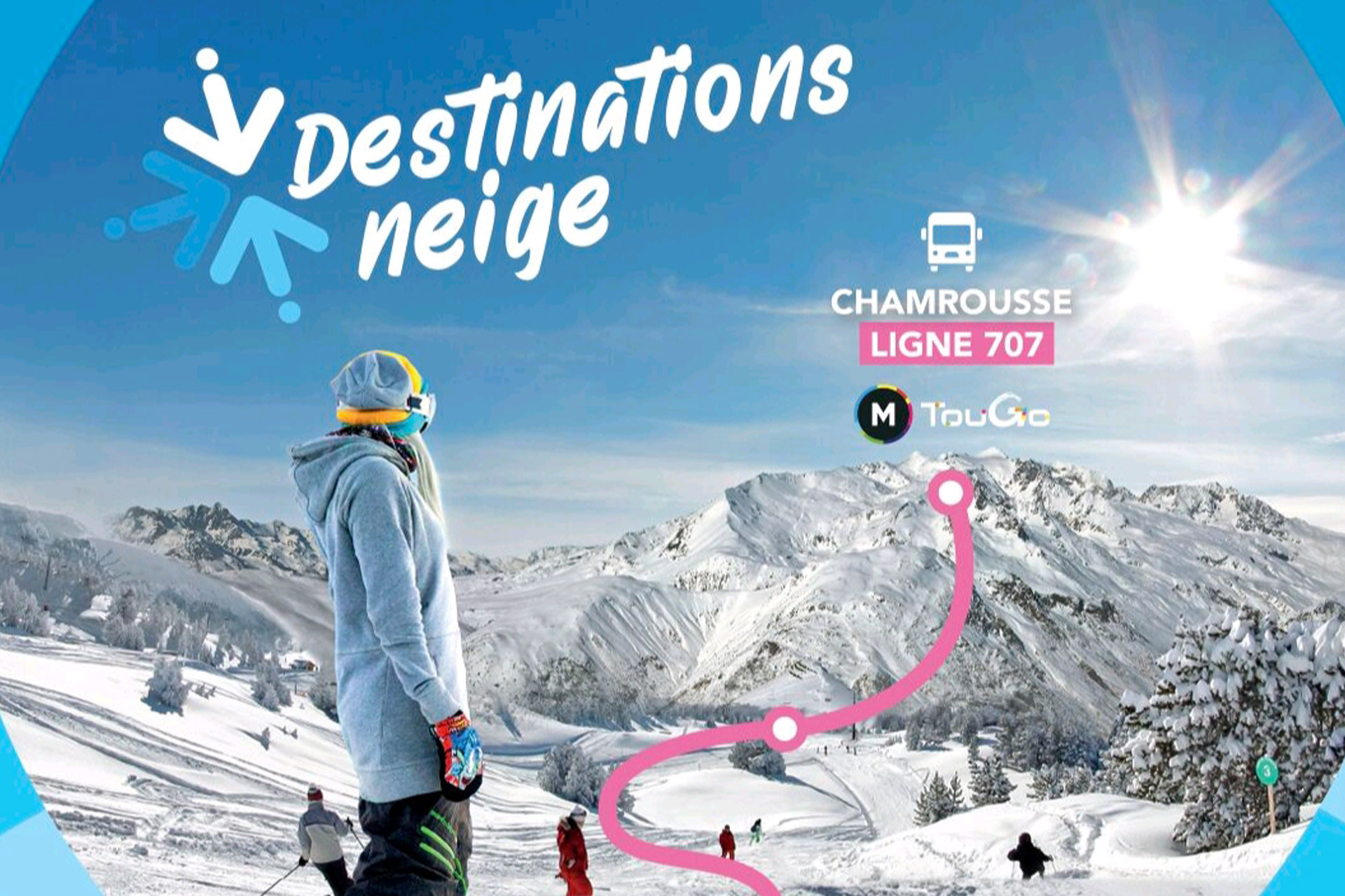 Chamrousse destination neige skibus ligne bus 707 transport hiver station ski montagne grenoble isère alpes france
