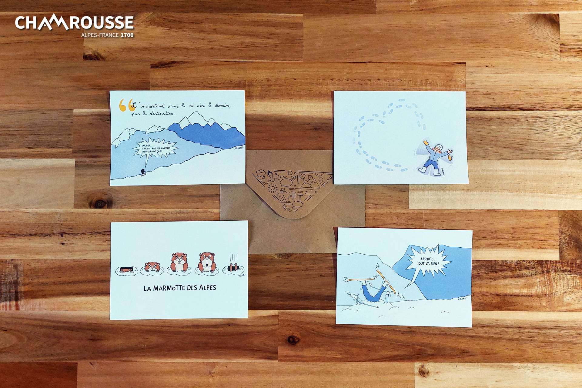 Chamrousse carte postale c-bloblo citation mantra station ski montagne grenoble isère alpes france