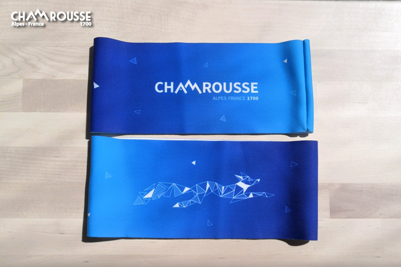 Bandeau sport ski de fond bleu cadeau-souvenir Chamrousse