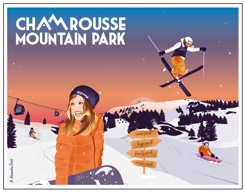 Chamrousse objet boutique affiche Chamrousse Mountain Park station ski isere alpes france