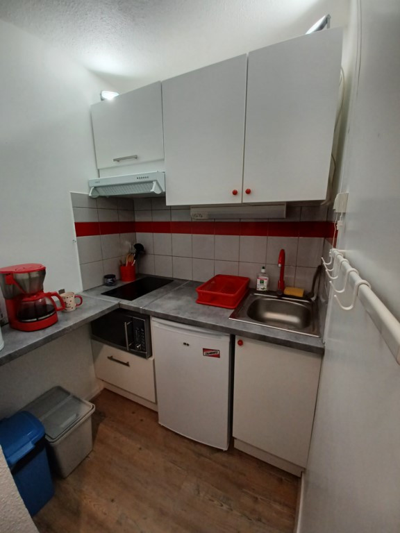 Intérieur cuisine Les Carlines studio Chamrousse - © DR Chamrousse réservation location appartement studio 4 personnes 25m² Les Carlines studio station ski montagne grenoble isère alpes France