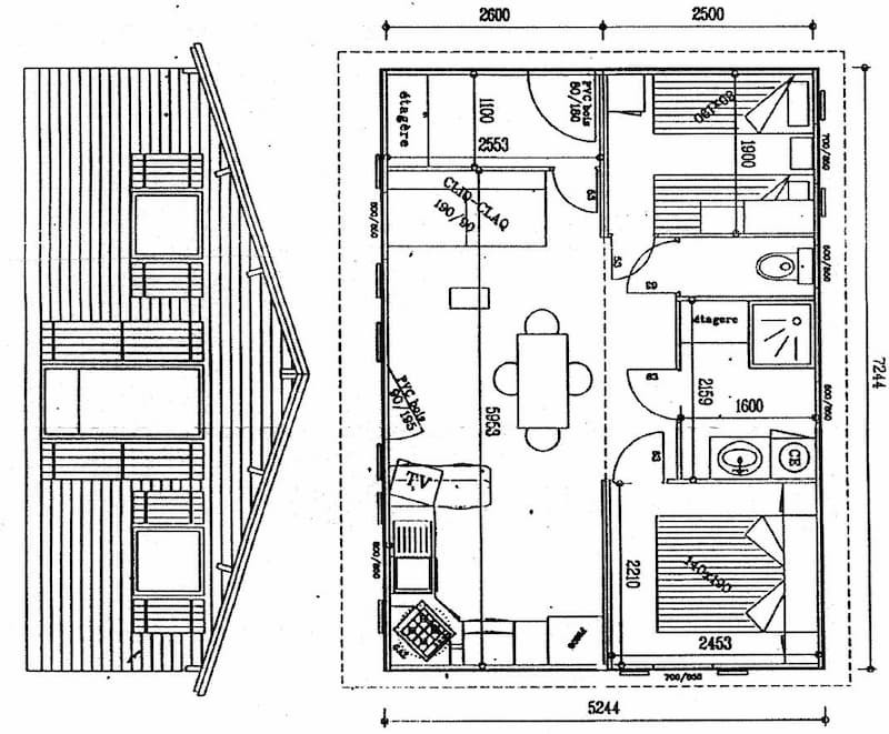 Intérieur plan Le Chalet des Cimes 24 Chamrousse - © DR Chamrousse réservation location chalet 3 pièces, 6 personnes 40m² Le Chalet des cimes 24 station ski montagne grenoble isère alpes France