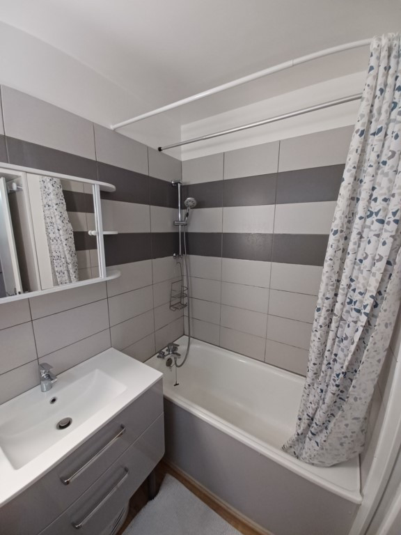 Intérieur salle de bain Les Carlines studio Chamrousse - © DR Chamrousse réservation location appartement studio 4 personnes 25m² Les Carlines studio station ski montagne grenoble isère alpes France