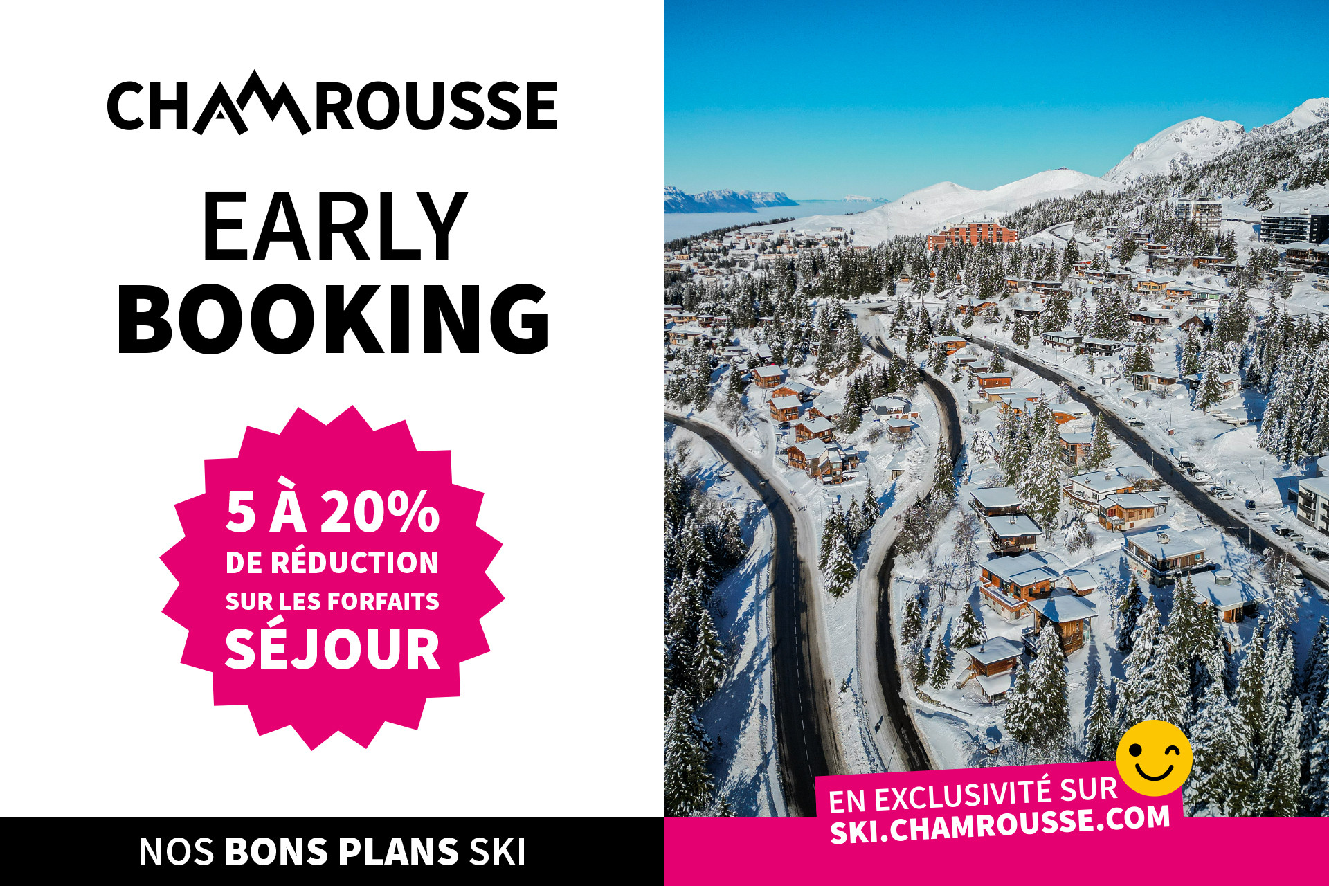 Promotion forfait ski early booking Chamrousse - © CA - OT Chamrousse Promotion Early booking forfait ski hiver station montagne grenoble isère alpes france