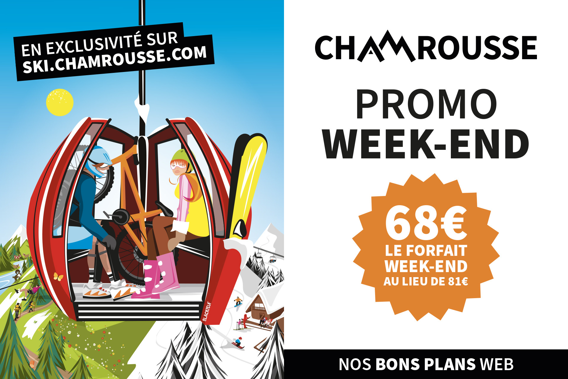 Chamrousse promotion week-end forfait ski station montagne grenoble isère lyon rhône alpes france