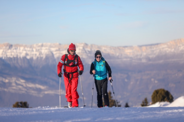 Ski touring with ski teacher